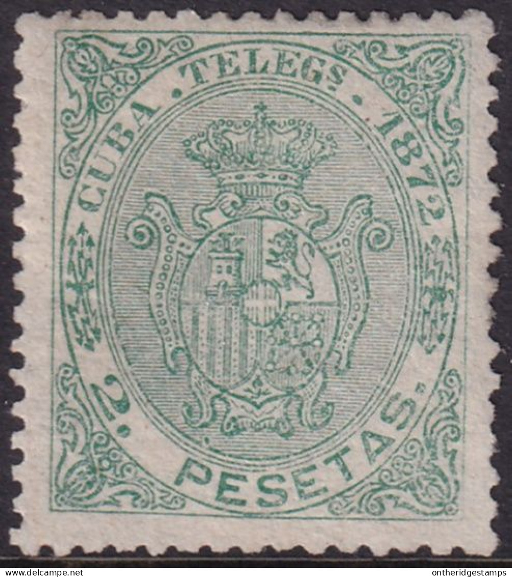 Cuba 1872 Telégrafo Ed 23  Telegraph MLH* Some Disturbed Gum - Cuba (1874-1898)