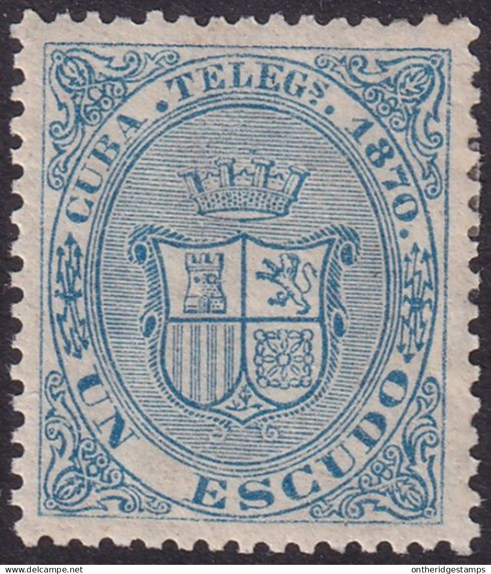 Cuba 1870 Telégrafo Ed 9  Telegraph MH* - Cuba (1874-1898)