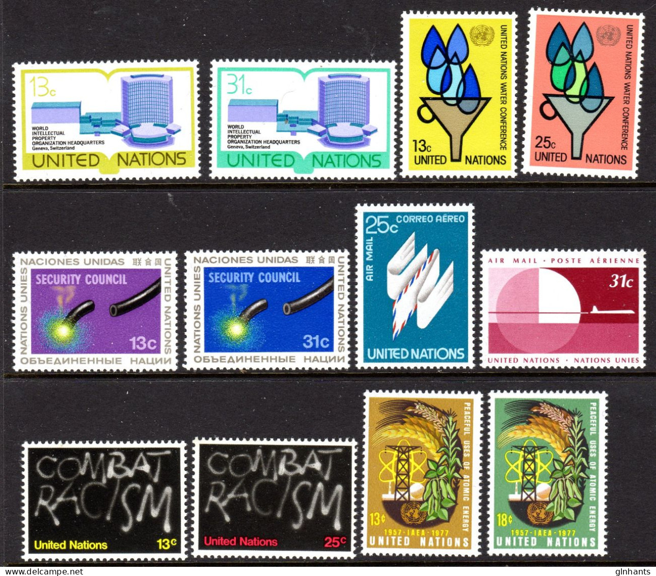UNITED NATIONS UN NEW YORK - 1977 COMPLETE YEAR SET (12V) AS PICTURED FINE MNH ** SG 288-299 - Ungebraucht