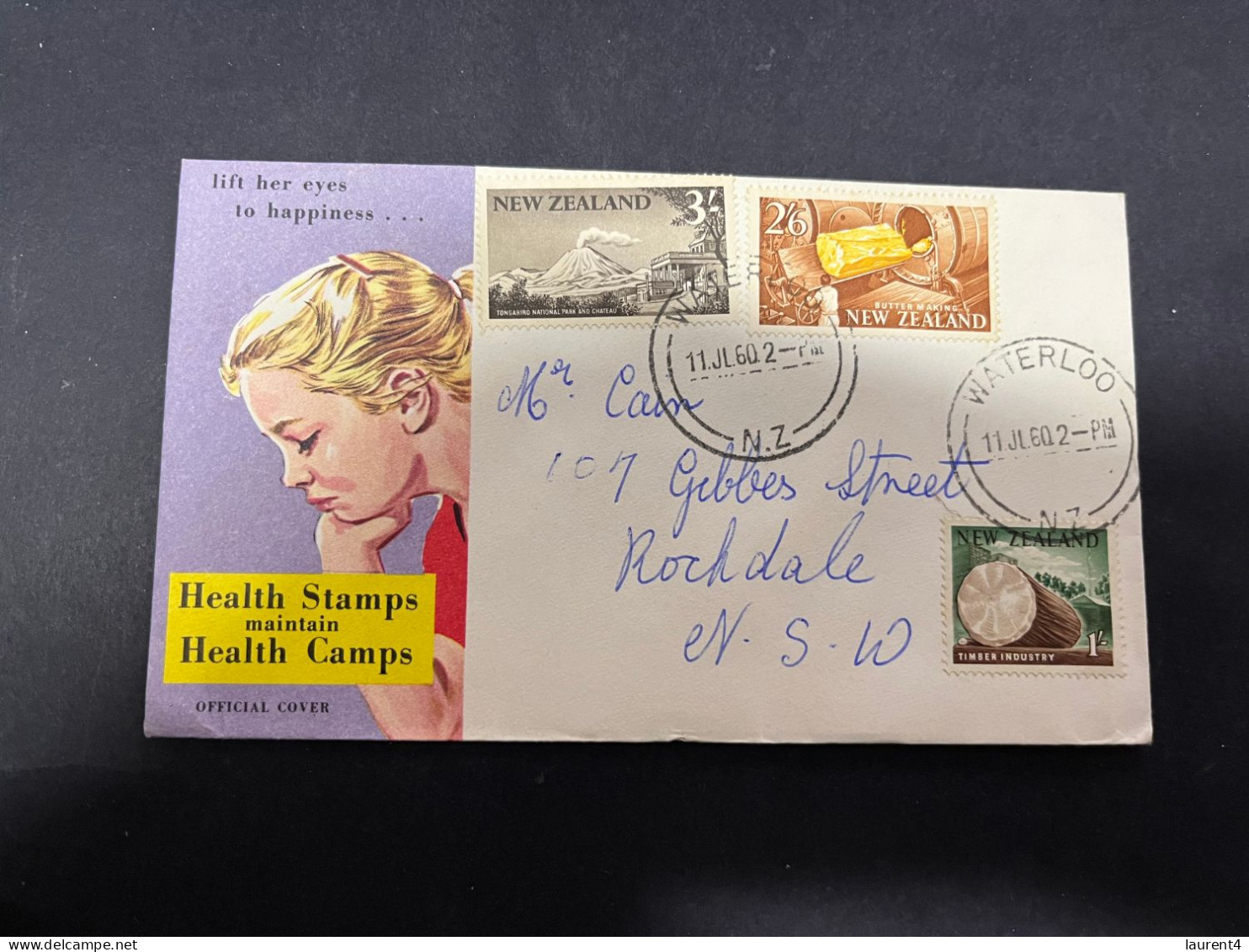 22-5-2024 (5 Z 49) New Zealand Older FDC - (posted To Australia) 1960 - Health Cover (BUT NOT With Health Stamps !) - FDC