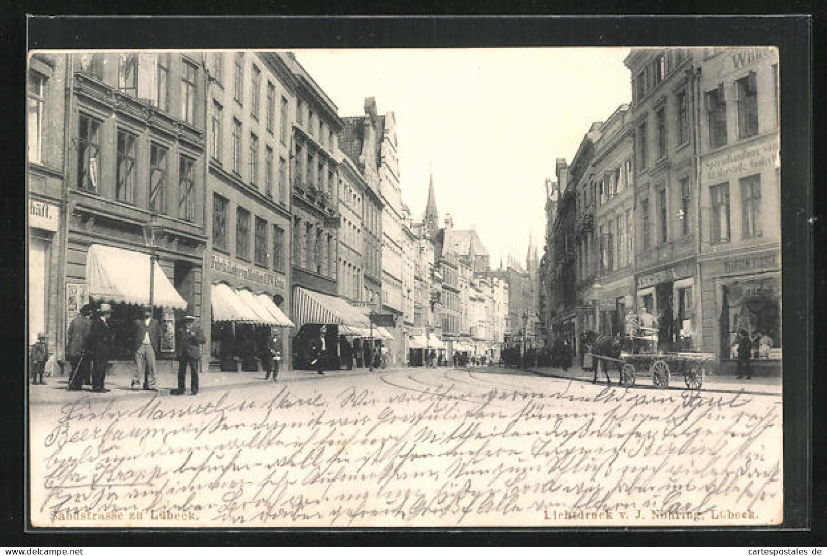 AK Lübeck, Sandstrasse Mit Geschäften  - Lübeck