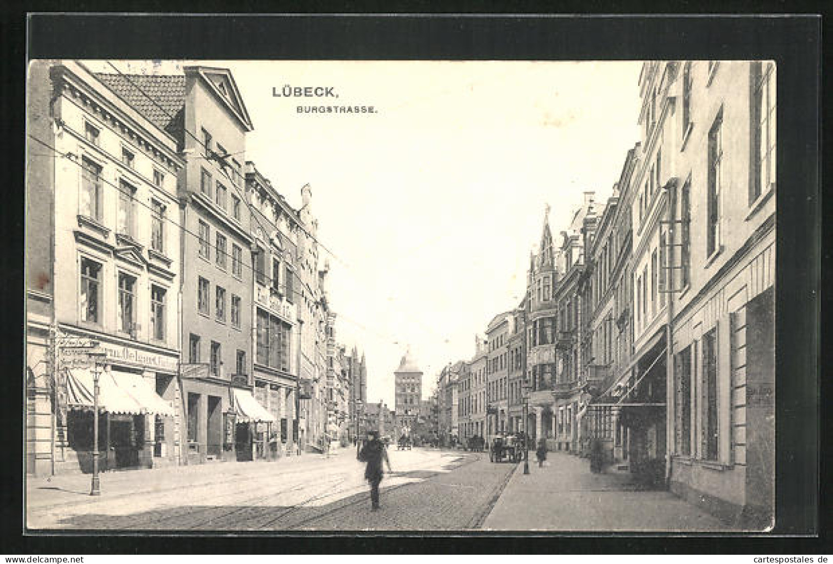 AK Lübeck, Burgstrasse Mit Geschäften  - Lübeck