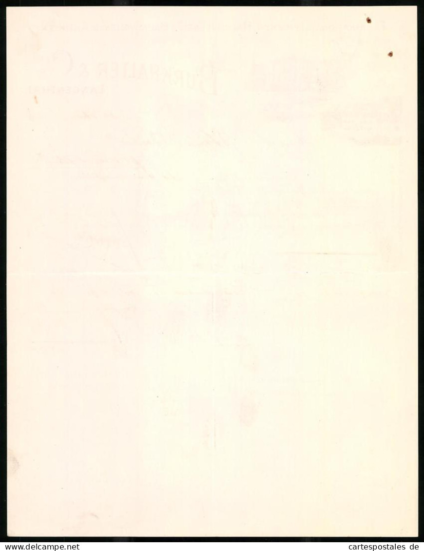 Rechnung Langenthal 1918, Fabrikation Von Leinen, Halbleinnen & Baumwoll Artikeln Burkhalter & Cie, Häuser  - Suisse