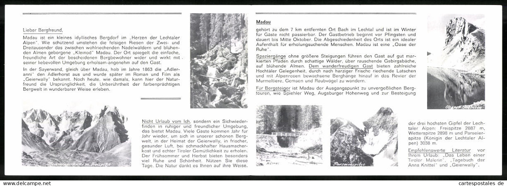Vertreterkarte Madau, Alpengasthaus Hermine, Informationen Für Die Umgebung  - Non Classés