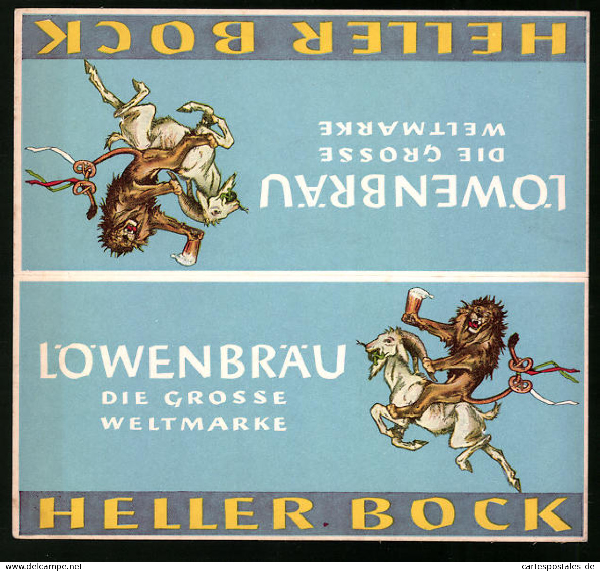 Vertreterkarte Löwenbräu, Die Grosse Weltmarke, Heller Bock, Löwe Reiter Auf Einem Ziegenbock  - Non Classés