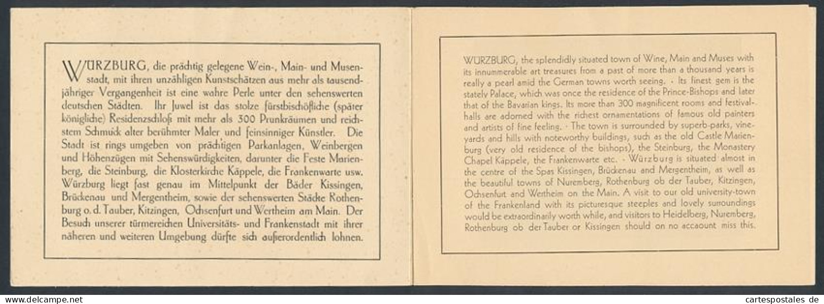 Vertreterkarte Würzburg Am Main, Hotel Russischer Hof, Festsaal, Halle, Aussenfasade  - Non Classés