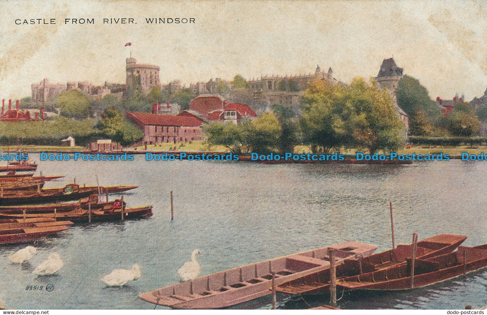 R110784 Castle From River. Windsor. Valentine. Valesque. No 03519 - Welt