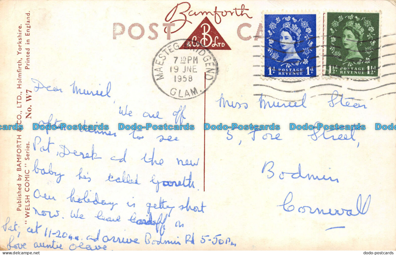 R112522 Best Wishes From Wales. Bamforth. 1958 - Monde