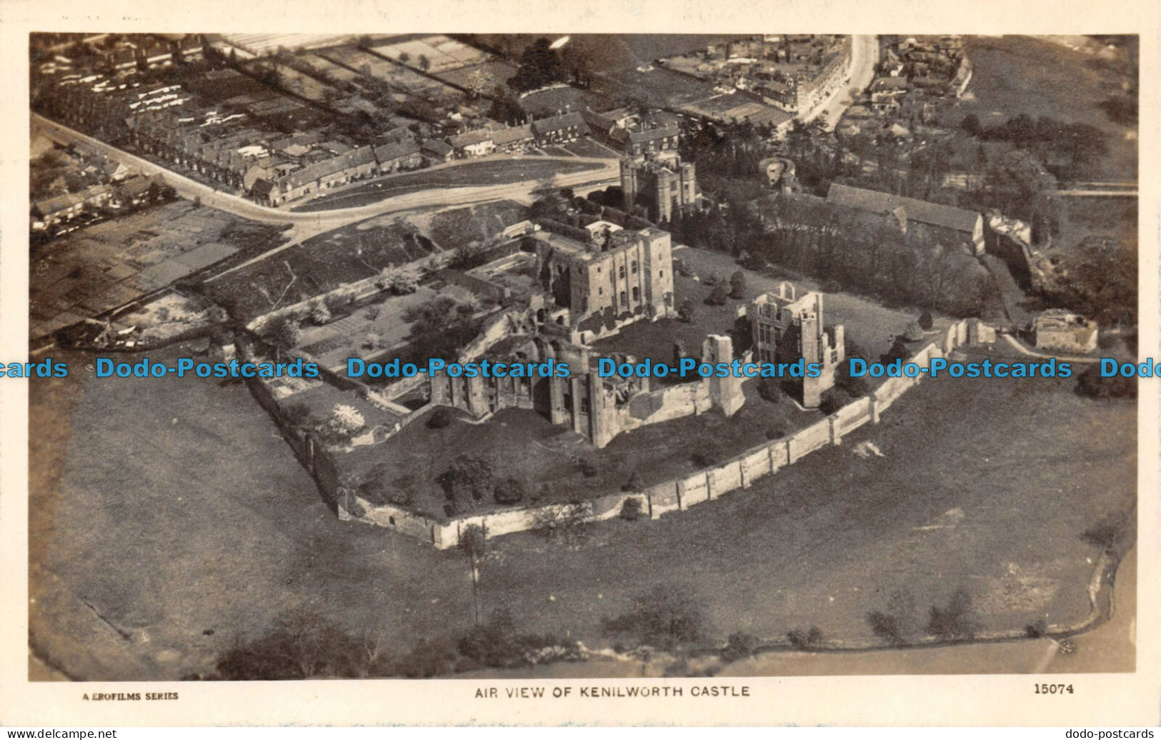 R112527 Air View Of Kenilworth Castle. Aerofilms. No 15074. RP - Monde