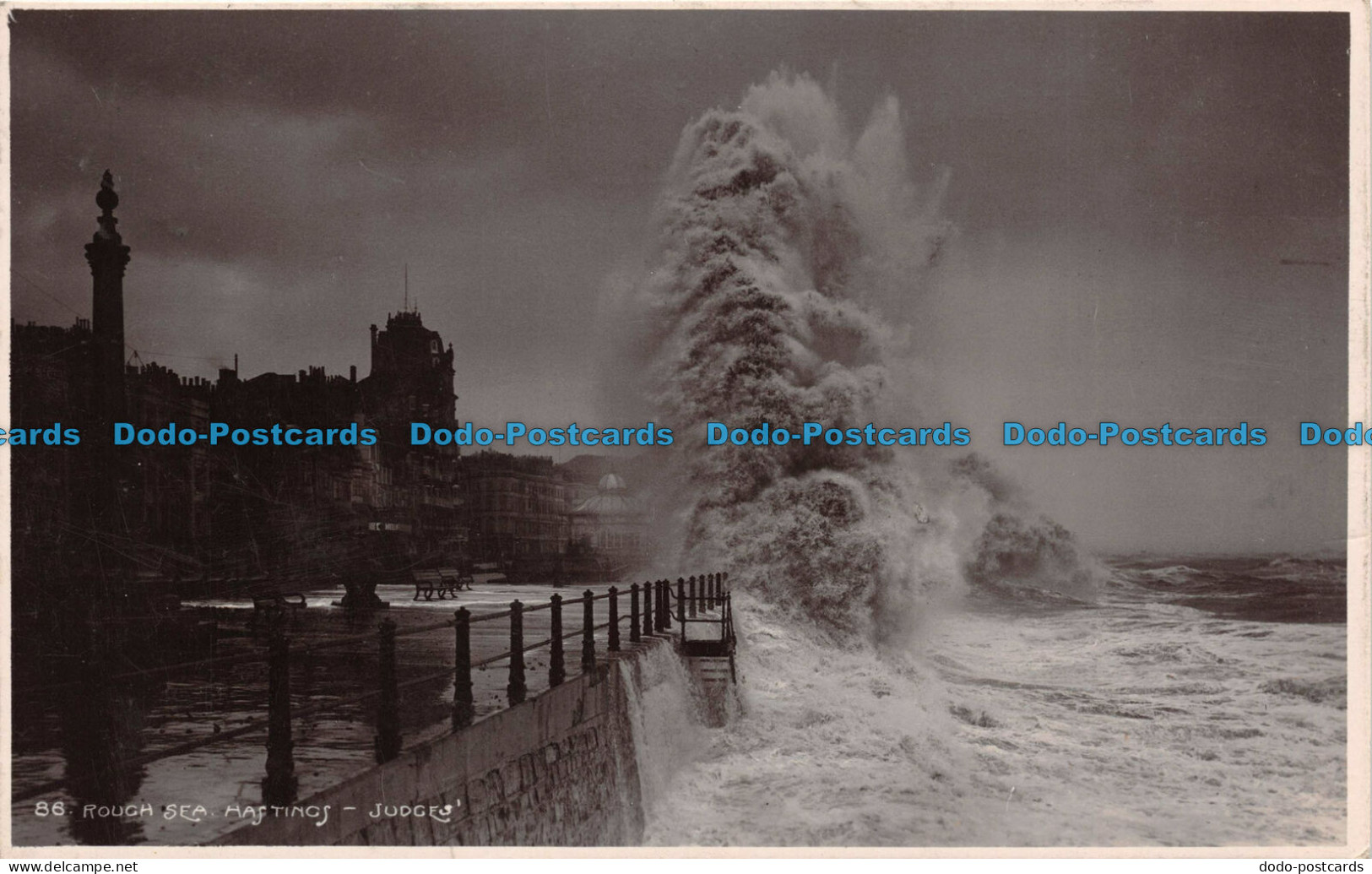 R112528 Rough Sea. Hastings. Judges Ltd. No 86. RP. 1913 - Monde