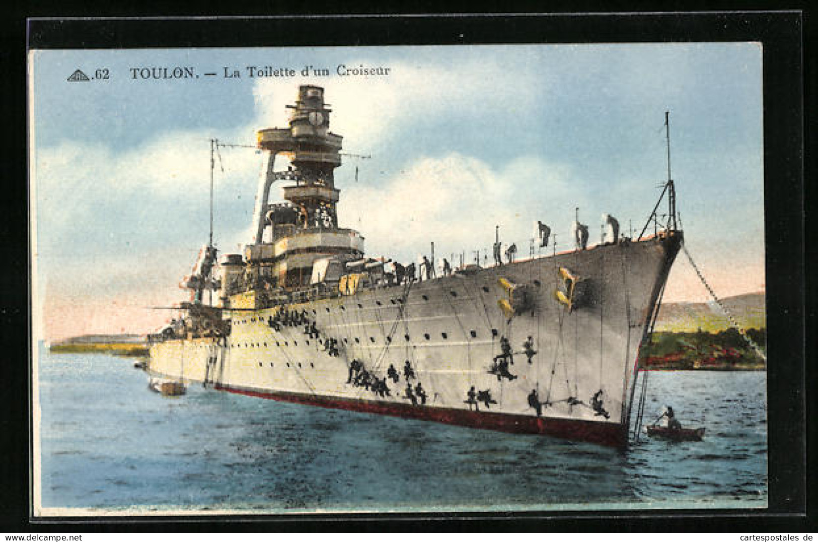 CPA Toulon, Matrosen An Einem Kriegsschiff  - Guerre