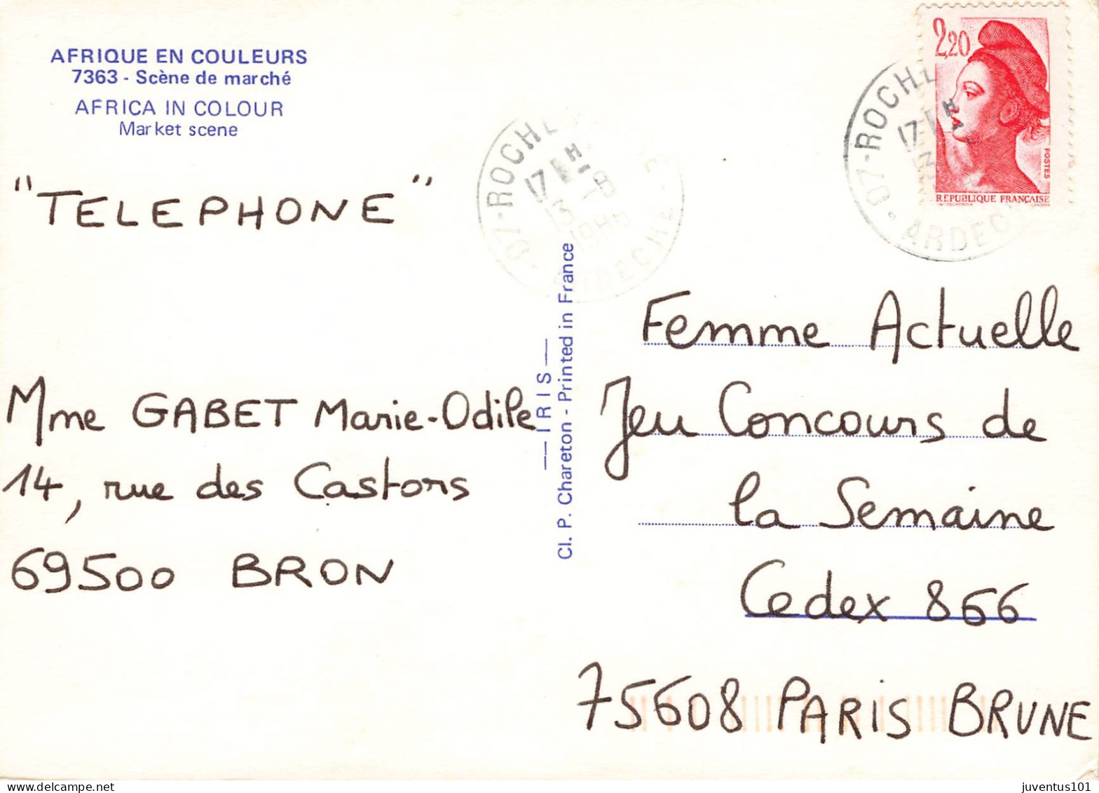 CPSM AFRIQUE EN COULEURS Scène De Marché-Timbre   L2931 - Non Classés