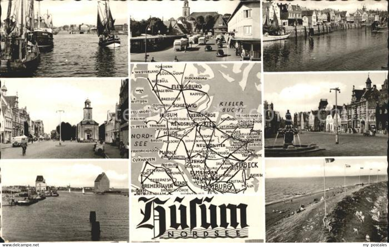 72197816 Husum Nordfriesland Hafen Strassenpartien Damm Lageplan Husum - Husum