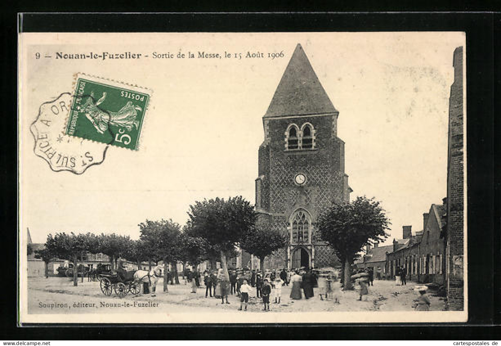 CPA Nouan-le-Fuzelier, Sortie De La Messe, 1906  - Sonstige & Ohne Zuordnung