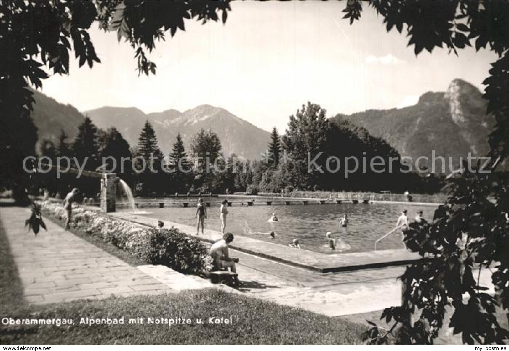 72195378 Oberammergau Alpenbad Mit Notspitze Und Kofel Oberammergau - Oberammergau