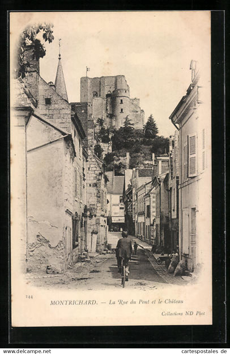 CPA Montrichard, La Rue Du Pont Et Le Chateau  - Montrichard