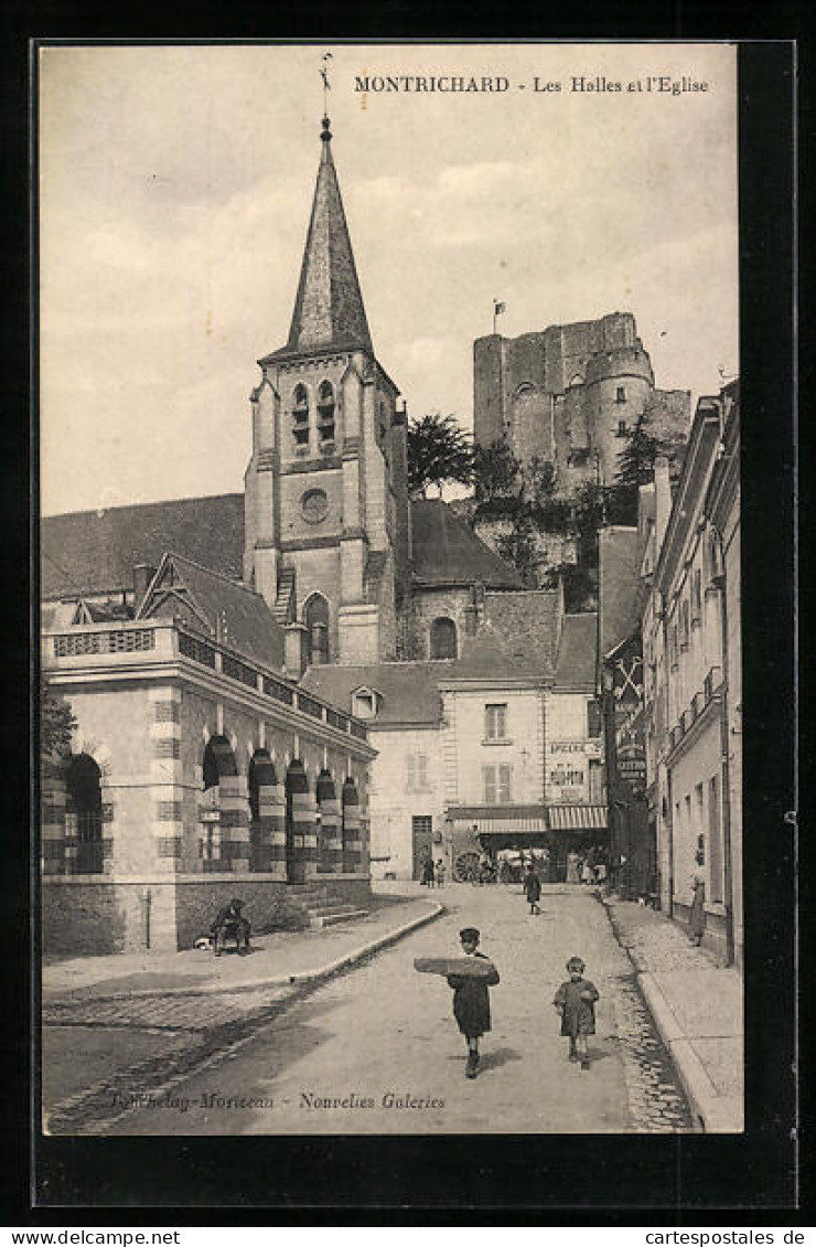 CPA Montrichard, Les Halles Et L`Eglise  - Montrichard