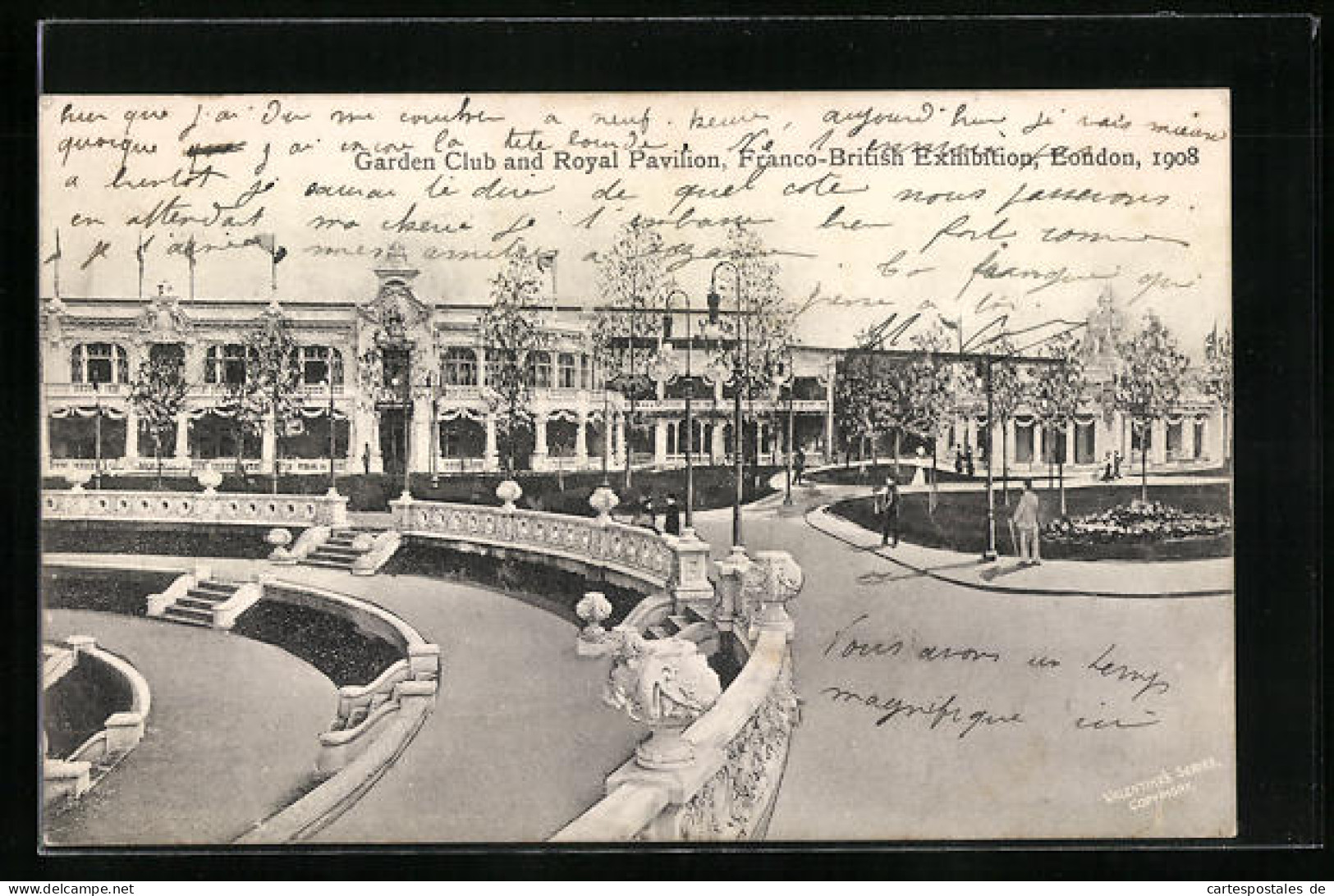 AK London, Franco-British Exposition 1908, Garden Club And Royal Pavilion  - Ausstellungen