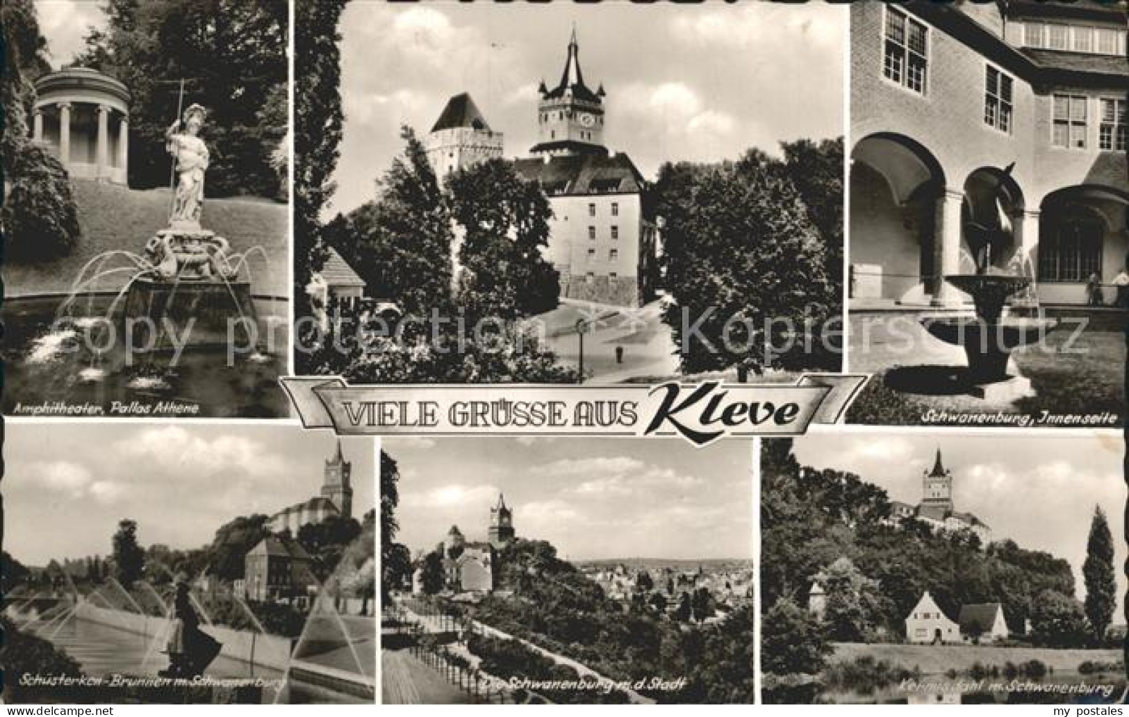 72191860 Kleve Amphitheater Pallas Athene Schwanenburg Innenseite Schuesterken B - Kleve