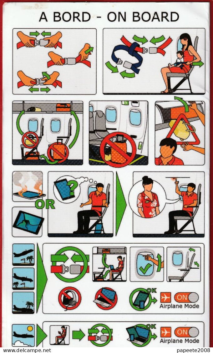 Air Tahiti / Consignes De Sécurité / Safety Card - Janvier 2024 - Consignes De Sécurité