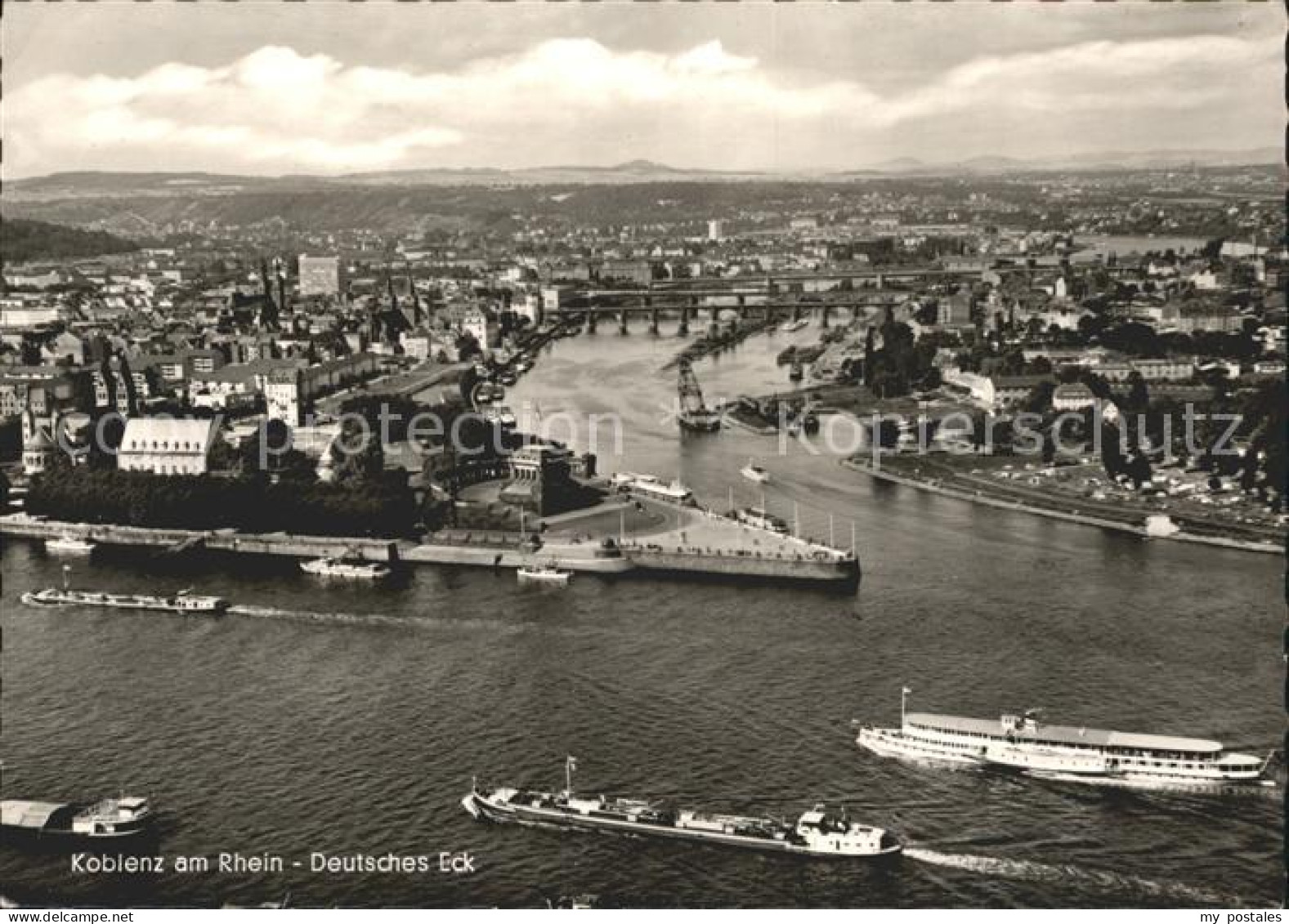 72190530 Koblenz Rhein Deutsches Eck Fliegeraufnahme Koblenz - Koblenz