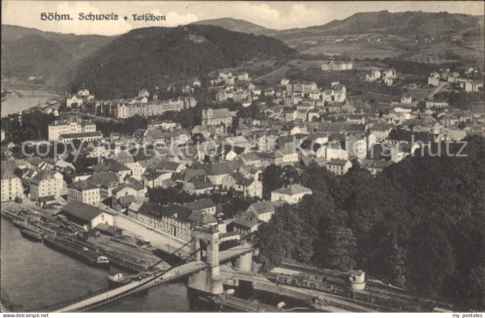 72186621 Tetschen-Bodenbach Boehmen Mit Bruecke Fliegeraufnahme Decin - Czech Republic