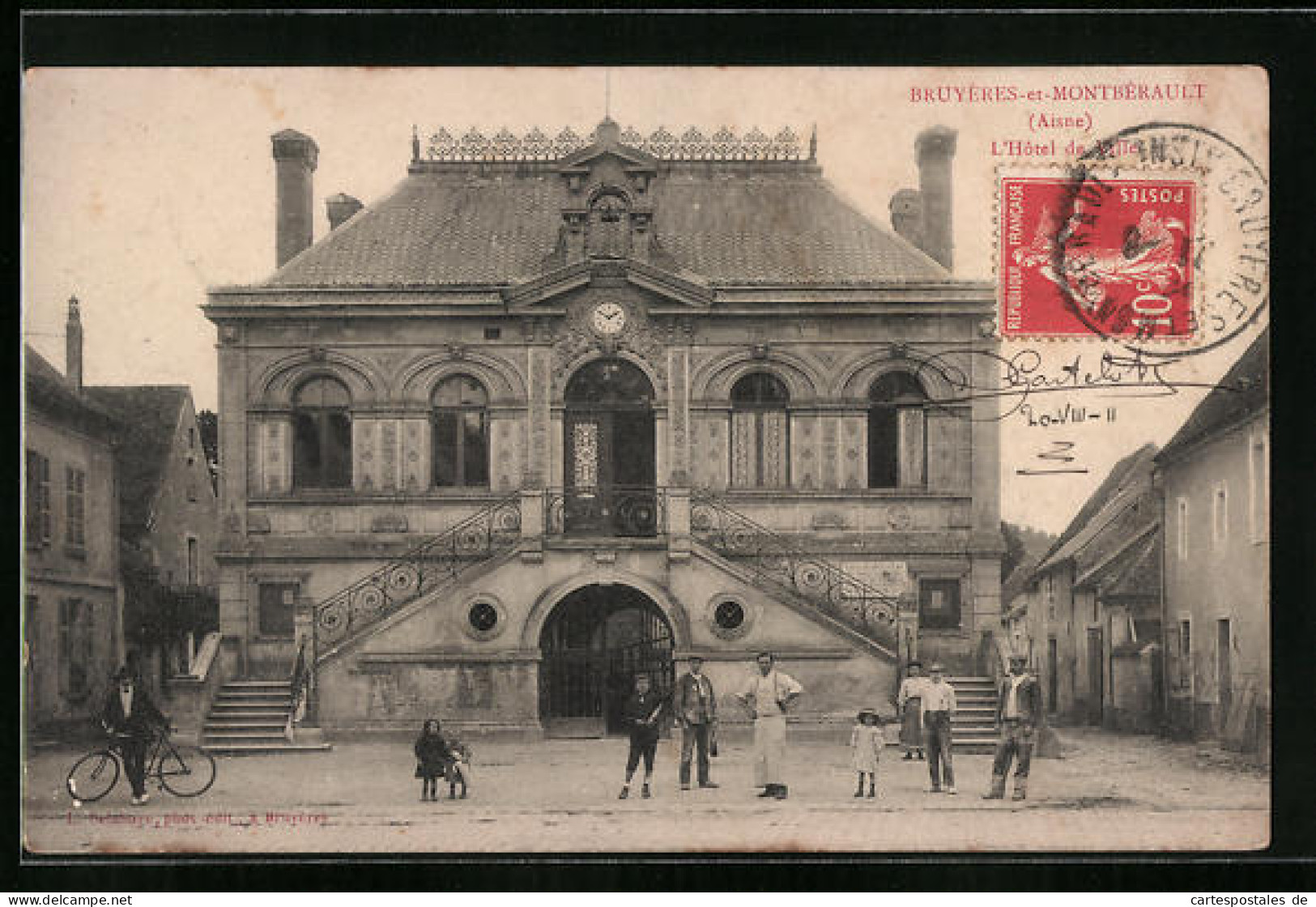 CPA Bruyères-et-Montbérault, L`Hotel De Ville  - Other & Unclassified