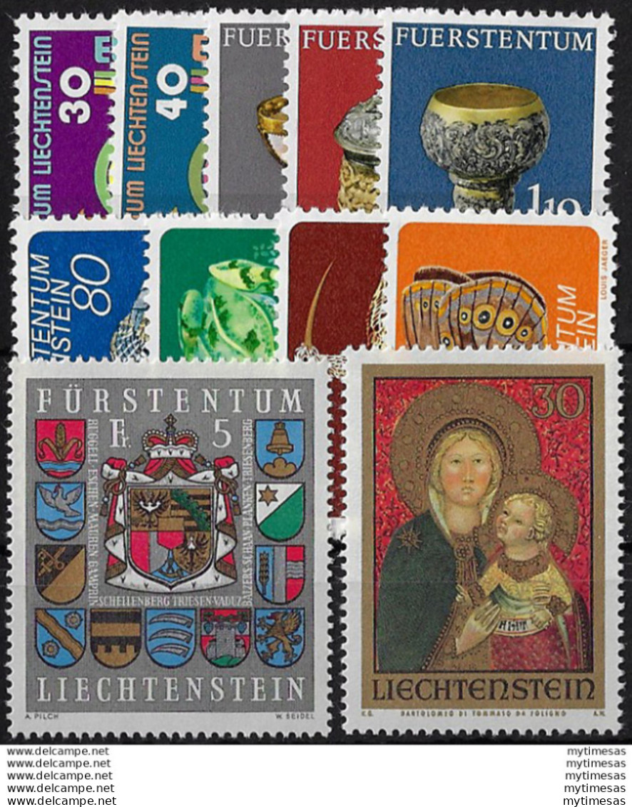 1973 Liechtenstein Complete Year 11v MNH - Autres & Non Classés