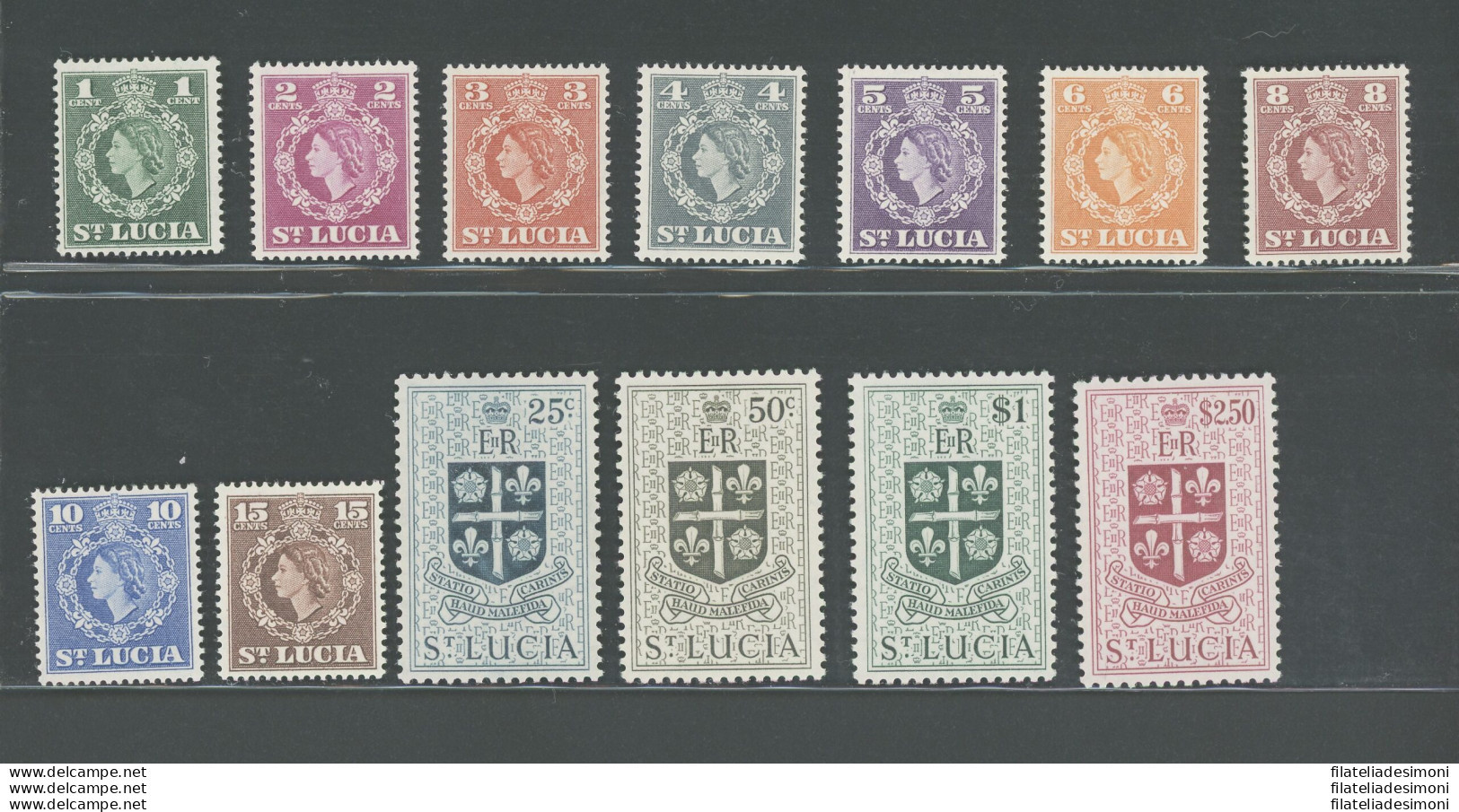 1953-63 ST. Lucia - Elizabeth II - Serie Di 13 Valori - Stanley Gibbons N 172/184 - MNH** - Otros & Sin Clasificación