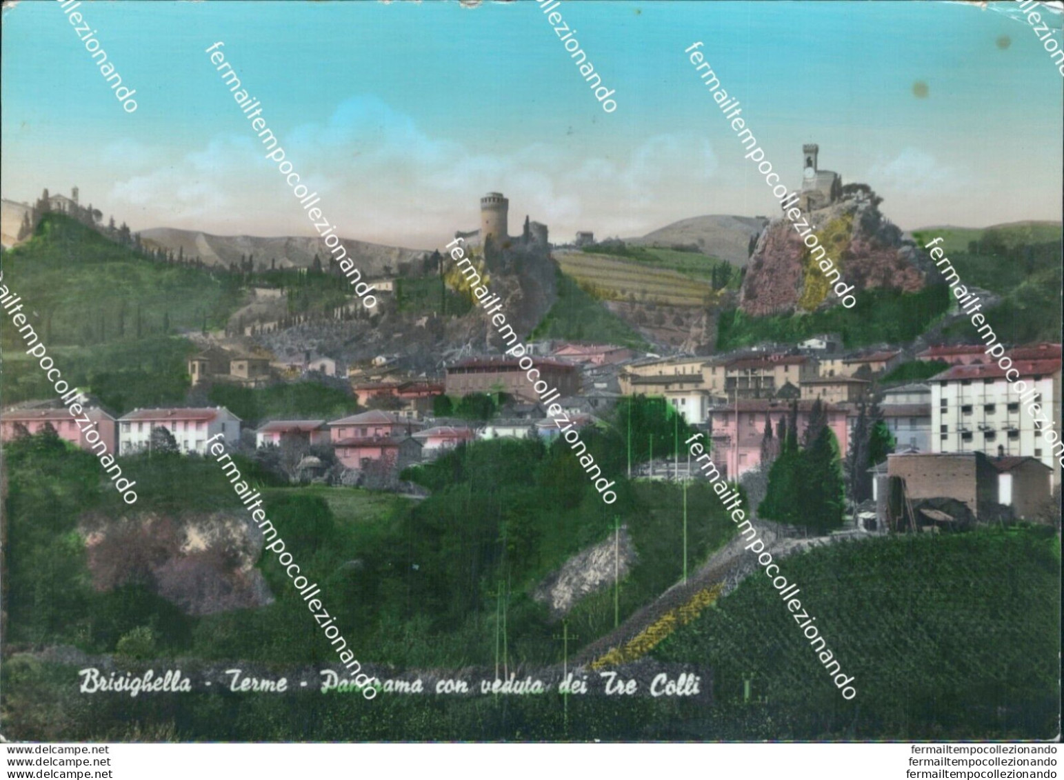 Bu401 Cartolina Brisighella Terme Panorama Con Veduta Dei Tre Colli Ravenna - Ravenna