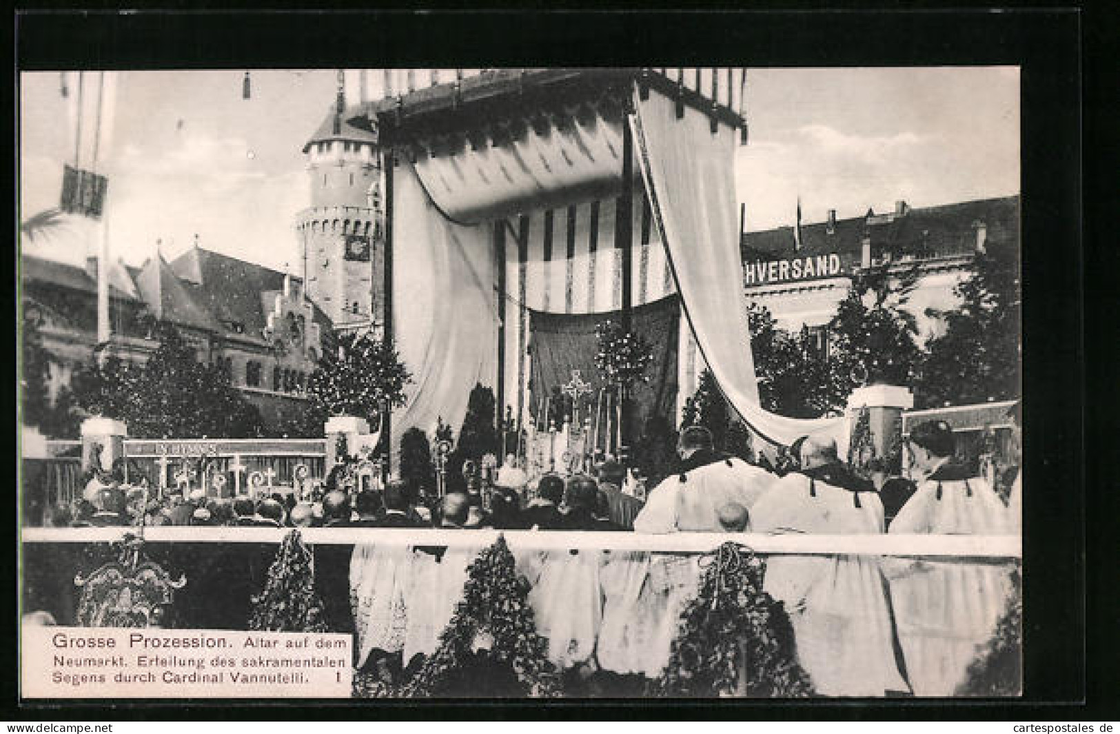 AK Köln, XX. Intern. Eucharistischer Congress 1909, Grosse Prozession, Altar Auf Dem Neumarkt  - Köln