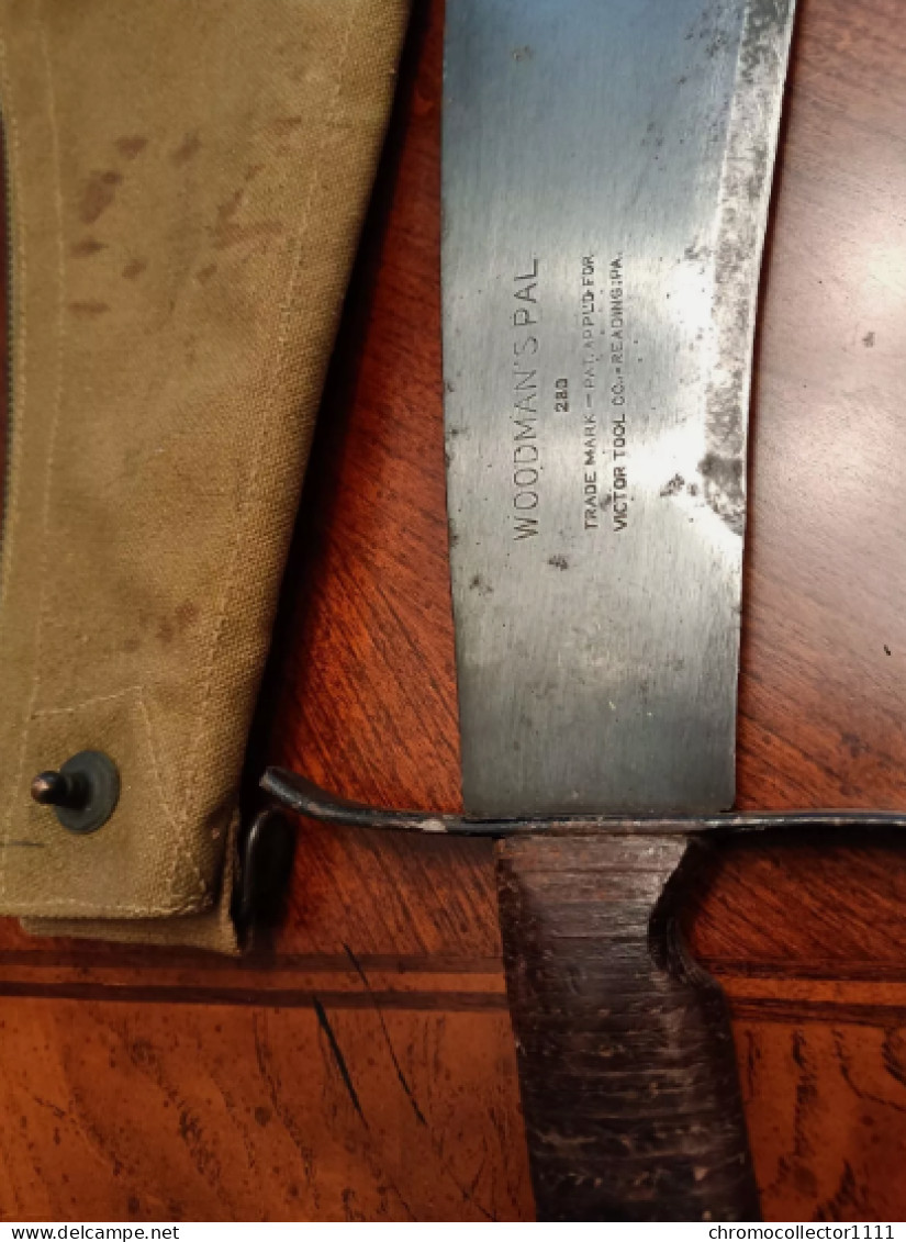 Couteau militaire WW2 Machete WOODSMAN'S PAL Vintage