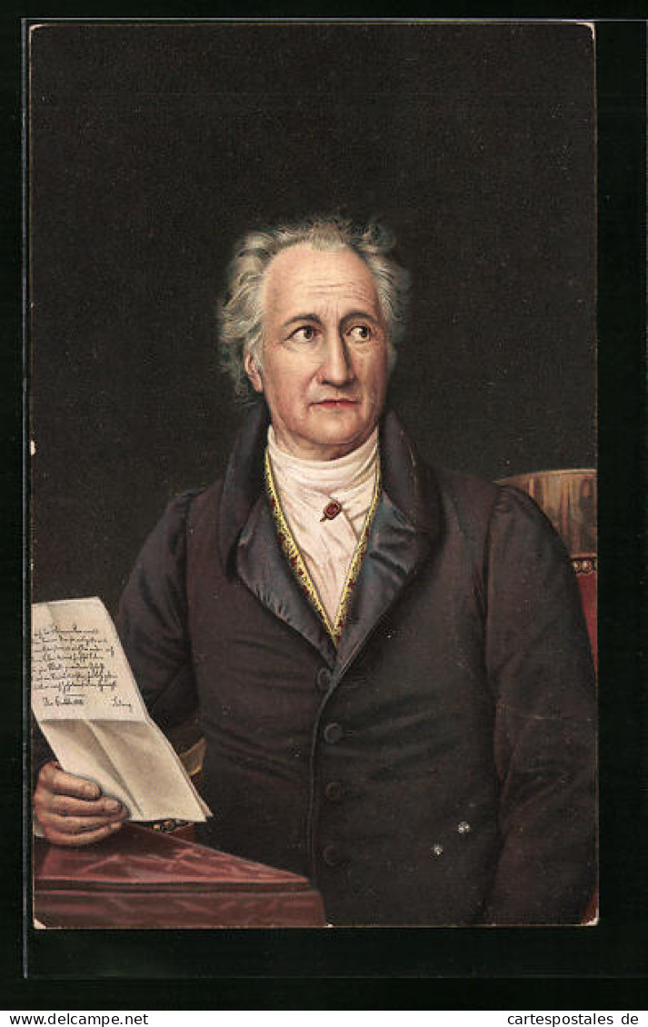 AK Portrait Des Dichters Wolf. V. Goethe  - Ecrivains