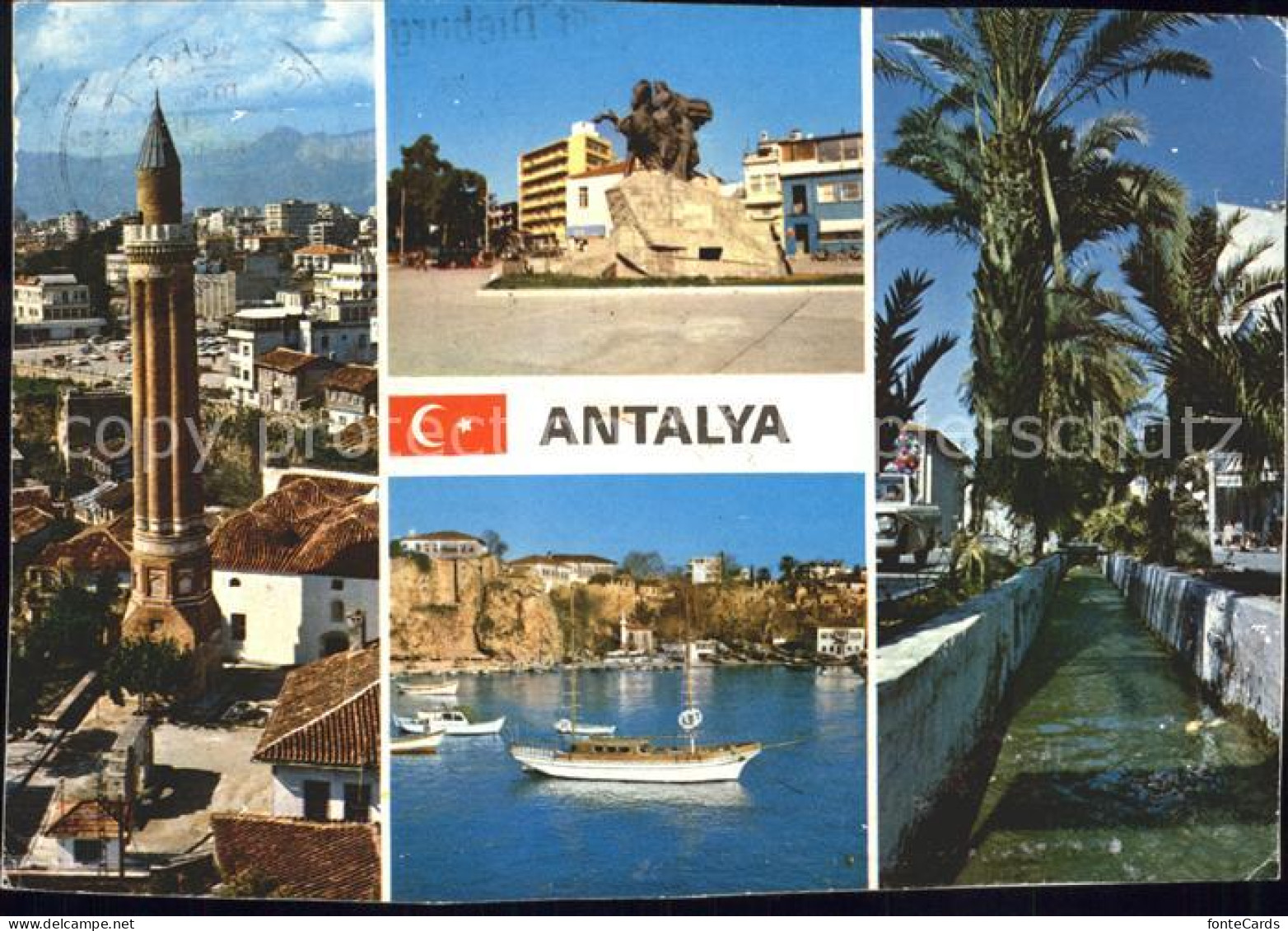 71842111 Antalya Segelboot Denkmal Palme Teilansicht Antalya - Türkei