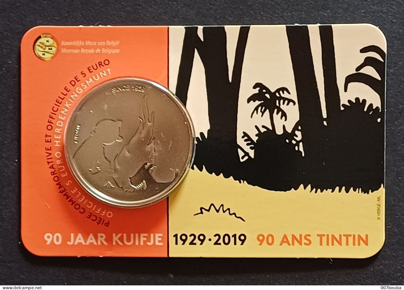 BELGIQUE 2019 / COINCARD 5 € / TINTIN KUIFJE / NL - Belgique