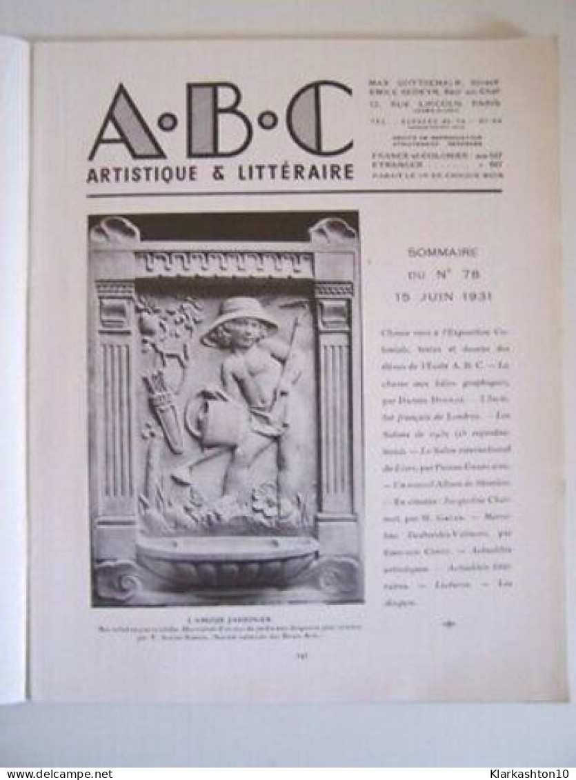 Magazine ABC ARTISTIQUE Et LITTERAIRE N78 Art - Non Classés