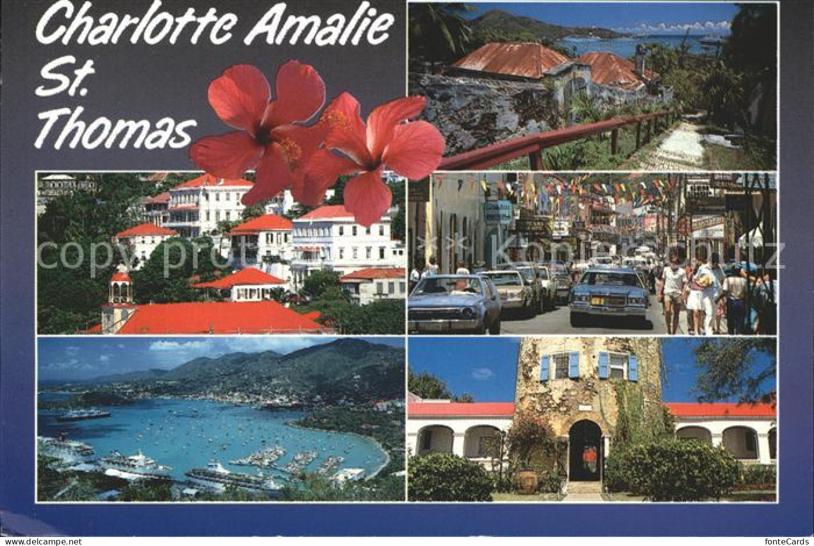 71820616 St Thomas Virgin Islands Charlotte Amalie Residence Street Scene Harbou - Autres & Non Classés