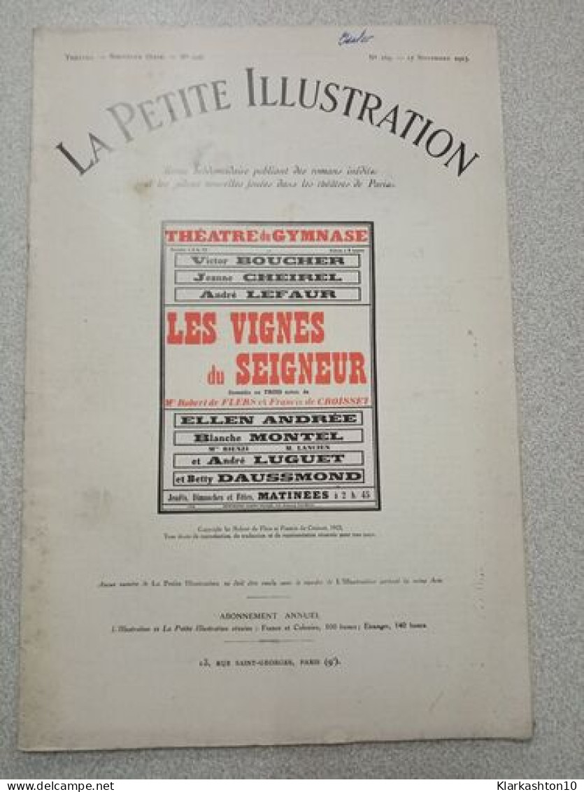 La Petite Illustration N.169 - Novembre 1923 - Non Classés