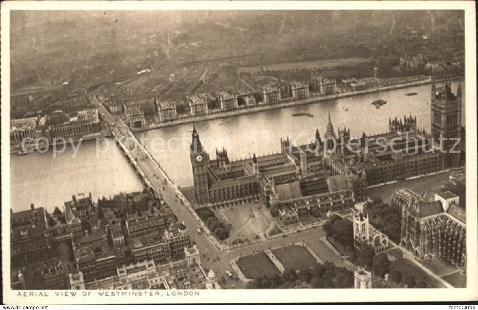 71819880 London Aerial View Of Westminster Abbey Thames - Sonstige & Ohne Zuordnung