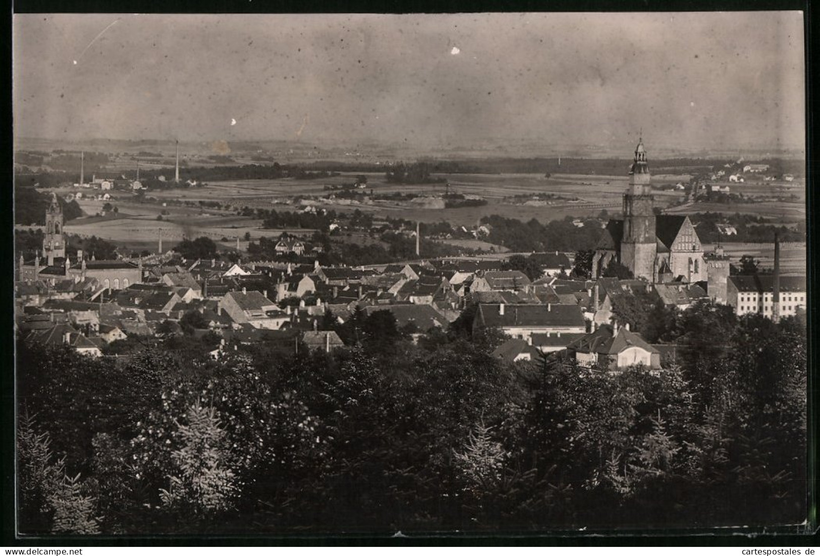 Fotografie Brück & Sohn Meissen, Ansicht Kamenz, Stadtansicht Mit Kirche  - Lieux