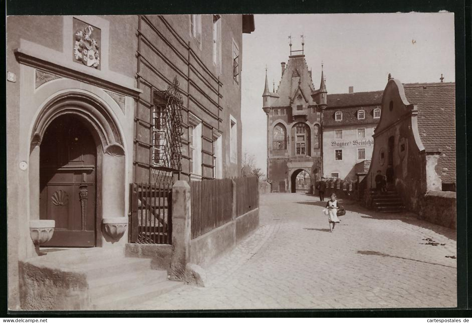 Fotografie Brück & Sohn Meissen, Ansicht Meissen I. Sa., Partie Am Burgtor Und Eingang Burglehen  - Lieux