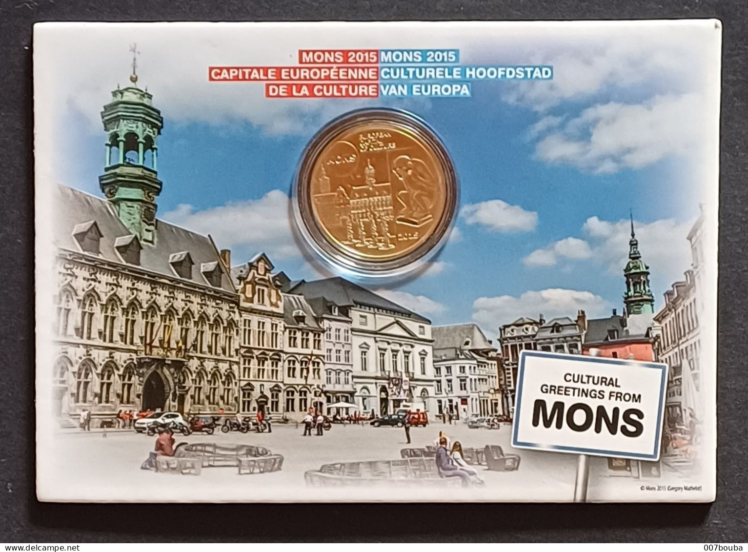 BELGIQUE 2015 / COINCARD 5€ / MONS, CAPITALE EUROPÉENNE DE LA CULTURE / NL - België