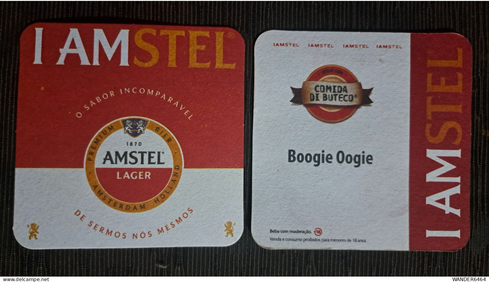 AMSTEL BRAZIL BREWERY  BEER  MATS - COASTERS # Bar BOOGUIE OUGIE  Front And Verse - Beer Mats