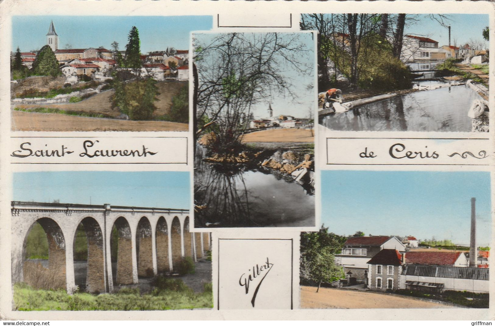 SAINT LAURENT DE CERIS LAVOIR ET USINE VIADUC USINE  ... MULTIE VUES 1959 CPSM 9X14 TBE - Sonstige & Ohne Zuordnung