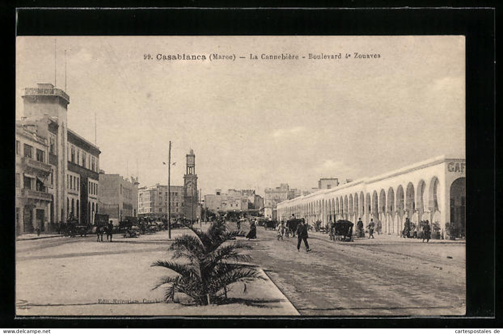CPA Casablanca, La Cannebière, Boulevard 4 E Zouaves  - Casablanca