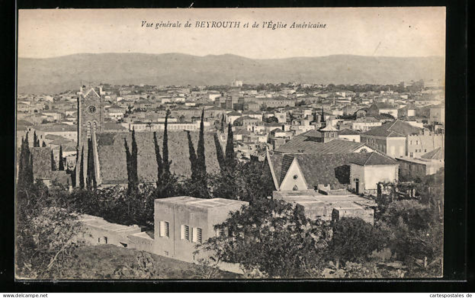 AK Beyrouth, Vue Generale Et De L'Eglise Americaine  - Lebanon