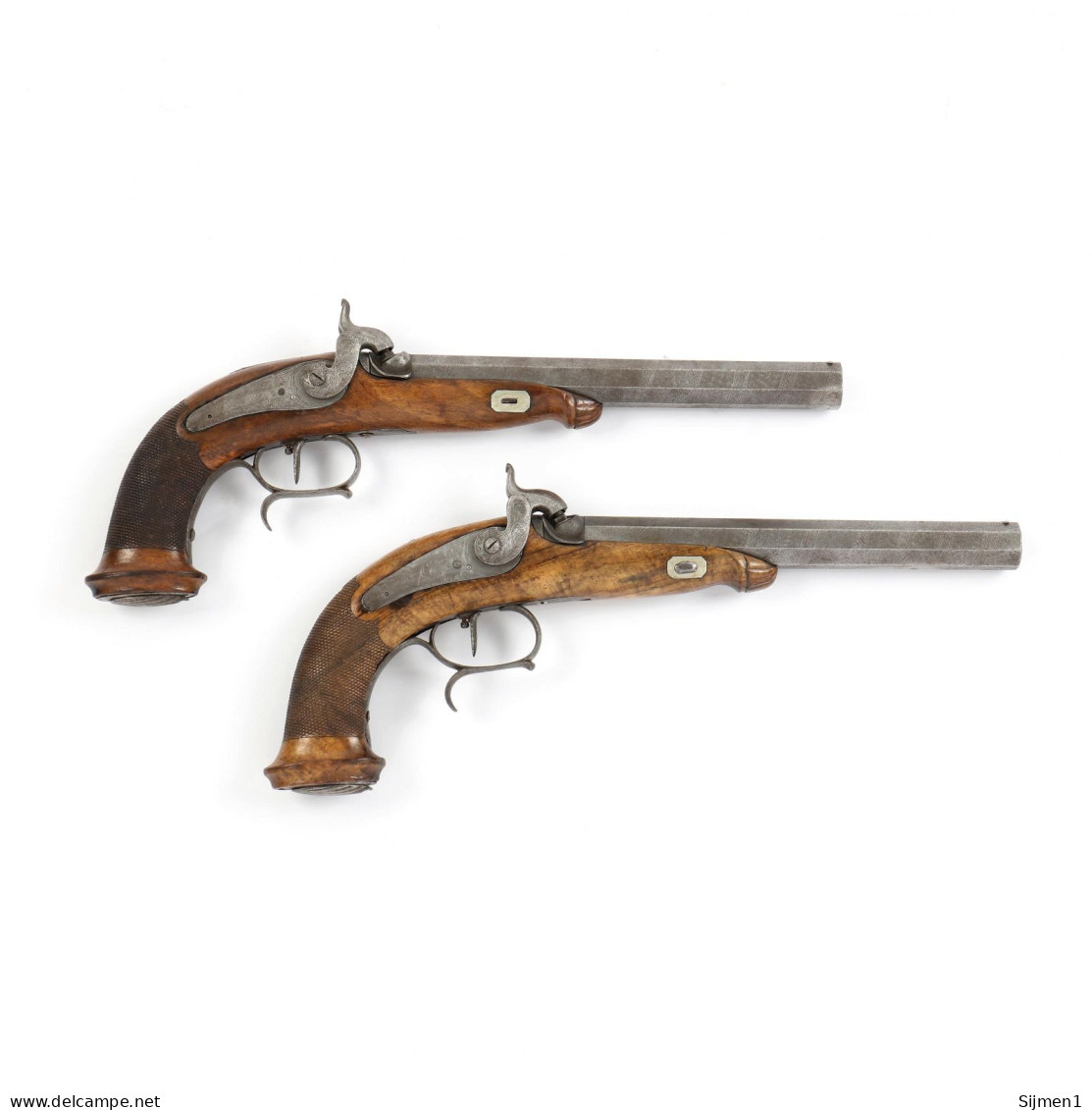 Matched Pair Of Belgian Dueling Pistols - Armas De Colección