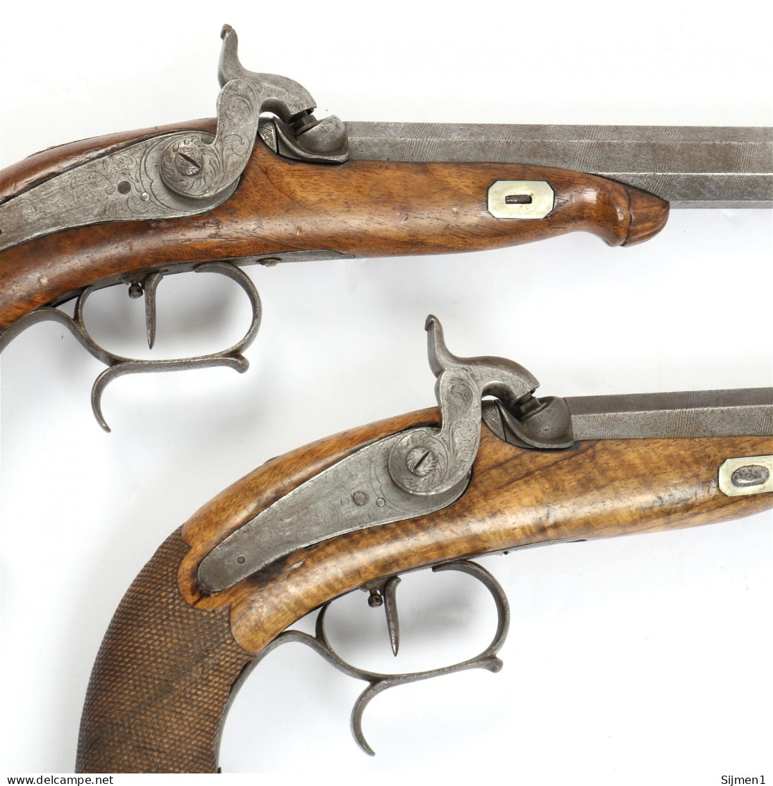 Matched Pair Of Belgian Dueling Pistols - Armas De Colección