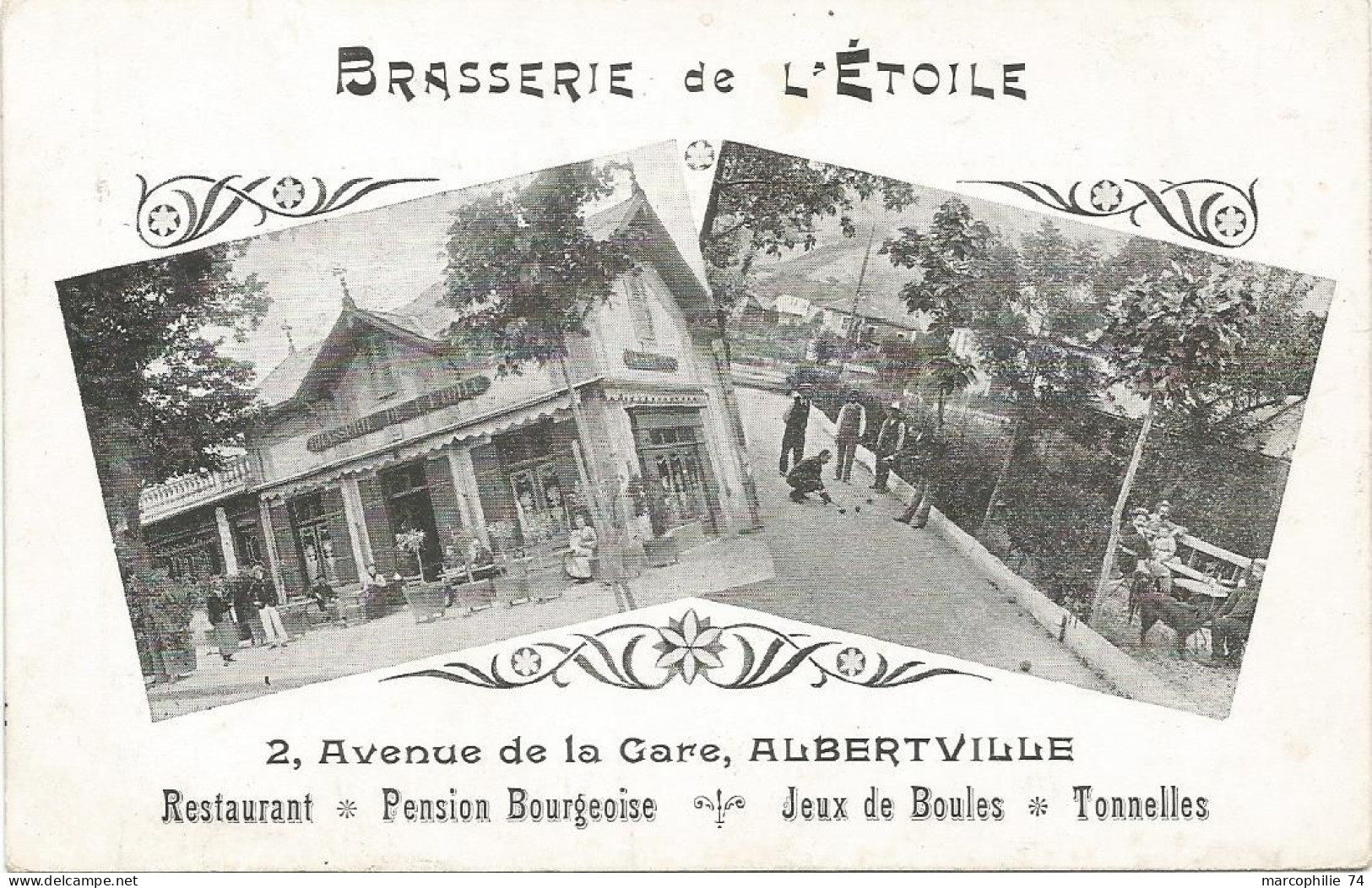 ALBERTVILLE SAVOIE CARTE BRASSERIE DE L'ETOILE JEUX DE BOULES - Albertville