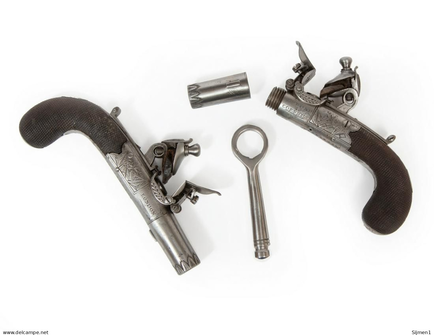 Pair Of Regency Flintlock Pocket Pistols - Armas De Colección